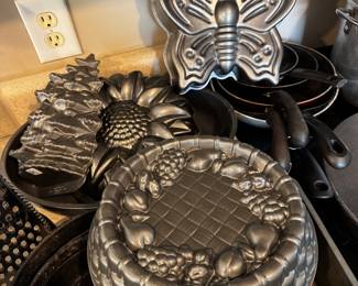 Nordic Ware Cake Pans Butterfly, Sunflower, Fruit Basket and Chrsitmass Tree