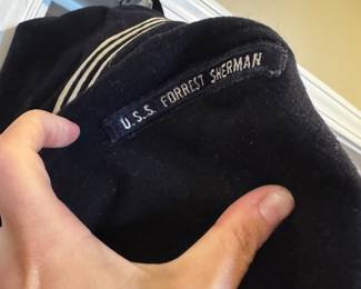 U.S. Navy Cracker Jack uniform with U.S.S. Forrest Sherman ship patch