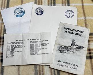 USS Hornet Family Day Cruise program and official stationery