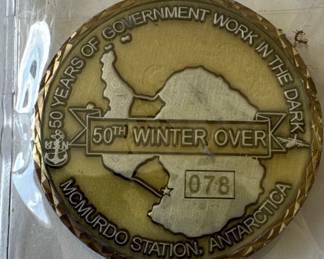 U.S. Navy Operation Deep Freeze winter over challenge coin