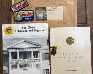 Borden Dairy patches and telegraph