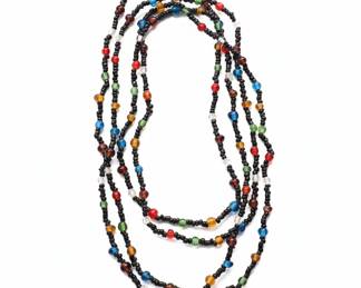 Extra Long MultiStrand Beaded Necklace