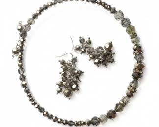 Crystal Bead Necklace and Earring Set