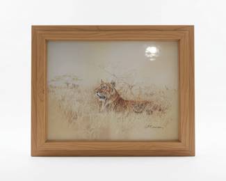 Tiger in Tall Grass Print by Phil Prentice