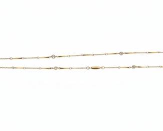 Gold Chain Necklace with Diamond Accents