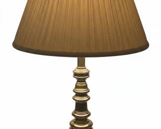Stiffel Brass Table Lamp with Pleated Shade