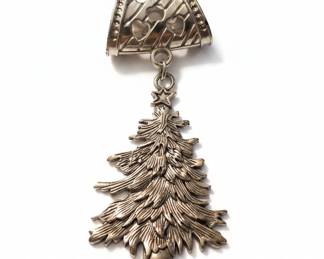 Christmas Tree Charm with Heart Bail