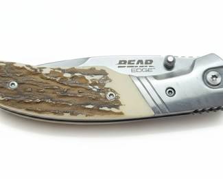 Bear Edge Folding Knife with Antler Handle