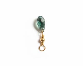 Faceted Gemstone Charm with Gold Findings