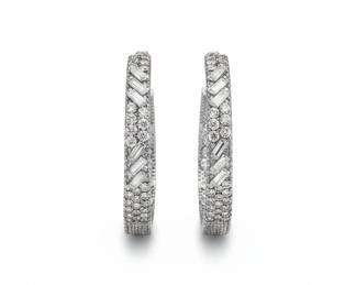 Paparazzi Glitzy by Association Rhinestone Hoop Earrings