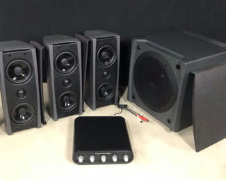 Lot 942: Cambridge SoundWorks Newton Series MC300 Speakers / P500 Subwoofer
