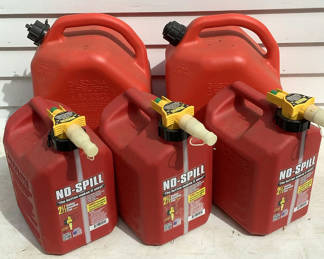 Lot 936: No-Spill Gasoline Cans, Set of Five