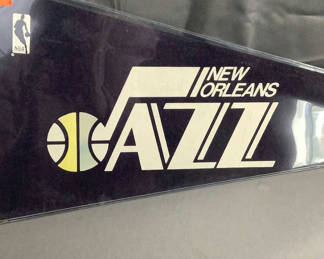 Lot 885: Vintage Basketball Pennants - Rockets / Spurs / Jazz / Hawks