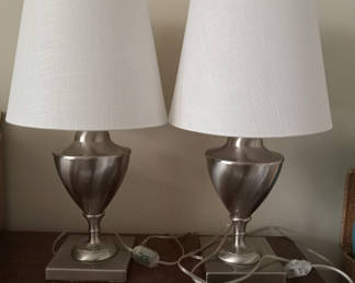 Lot 834: Brushed Nickel Lamps