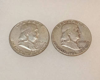 Lot 779: 1950s/1960s Ben Franklin Half Dollars (32.0dwt)