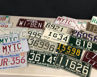 Lot 956: Vintage New England License Plates