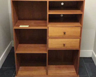 Lot 826: Cherry Wood Audio Unit / Bookcase with Drawers