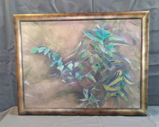 Lot 865: Framed Original Acrylic on Board by Joy Buell
