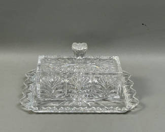 Lot 43: Fifth Avenue Crystal Butter  Dish 