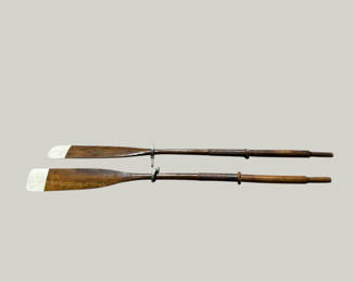 Lot 2: Vintage Wooden Oars 