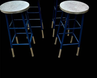 Lot 25:  Safavieh Blue-Silver Metal Counter/Bar Stools 4