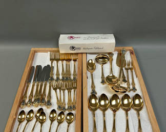 Lot 22: German BMF Mann Im Mond Gold Wash Flatware 