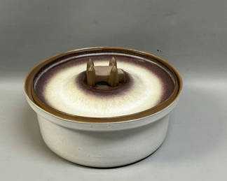 Lot 35: Signed Peter Pots Casserole Narragansett Towers 