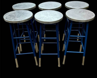Lot 24: Safavieh Blue-Silver Metal Counter/Bar Stools 6