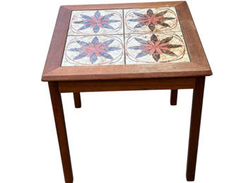 Lot 46: Mid-Century Tile Top End Table Made in Denmark 