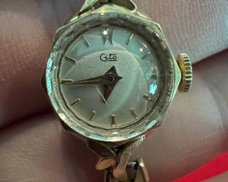 Vintage Gensler Lee 14K gold wristwatch, manual winding movement