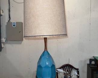 Teal ceramic table lamp, similar in style 360 Lighting designs