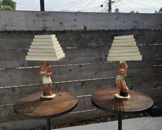 vintage tables and lamps
