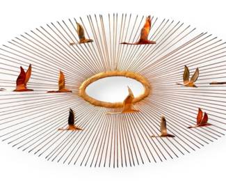 MCM Curtis Jere Birds Over Sunburst Wall Sculpture
