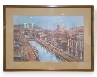 Early Days On The Canal 1898 Signed  Numbered Print By Paul Blackwell