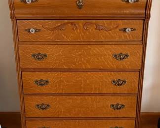 Tall Wooden Six Drawer Dresser