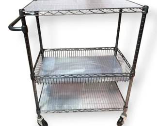Metal Rolling Cart With 3 Shelves