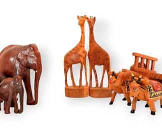 African Giraffes, Jaipurcraft Oxen Cart, And Elephants