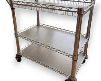Cart With Three Shelves And Wheels
