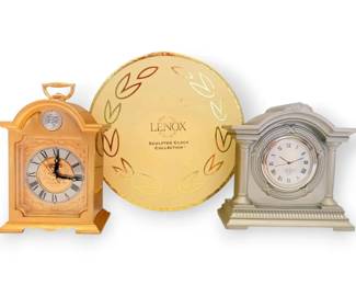 Swiza Tempus Fugit Brass Alarm Clock  Lenox Mantle Clock