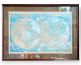 A New And Accvrat Map Of The World Replica Framed Map
