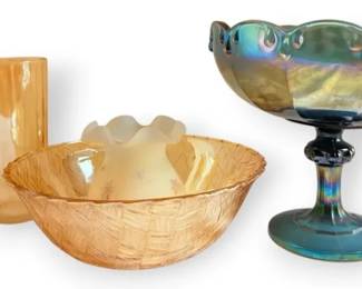 Carnival Glass Bowls, Cups, and Compote