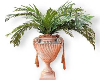 Faux Plant In Scroll Pot