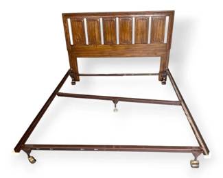 Vintage 6 Panel Queen Headboard  Bed Frame