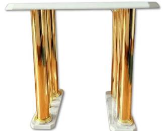 Hollywood Regency Style Faux Marble End Table