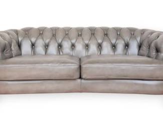 Grey Chesterfield Leather Sofa