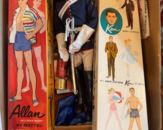 Many vintage 1960's Barbie and Ken Dolls