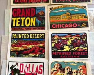 vintage travel decals