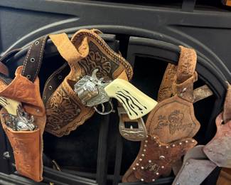 Vintage cap guns and holsters