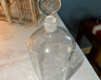 Vintage etched bottle