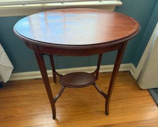 Beautiful oval inlaid side table